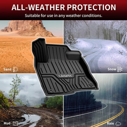 LASFIT Floor Mats and Cargo Liner for Honda CR-V 2026 2025 2024 2023 (Gasoline & Hybrid & e:FCEV), All Weather TPE Car Trunk Mat (Upper Position), 1st & 2nd Row & Trunk Liner Full Set Black