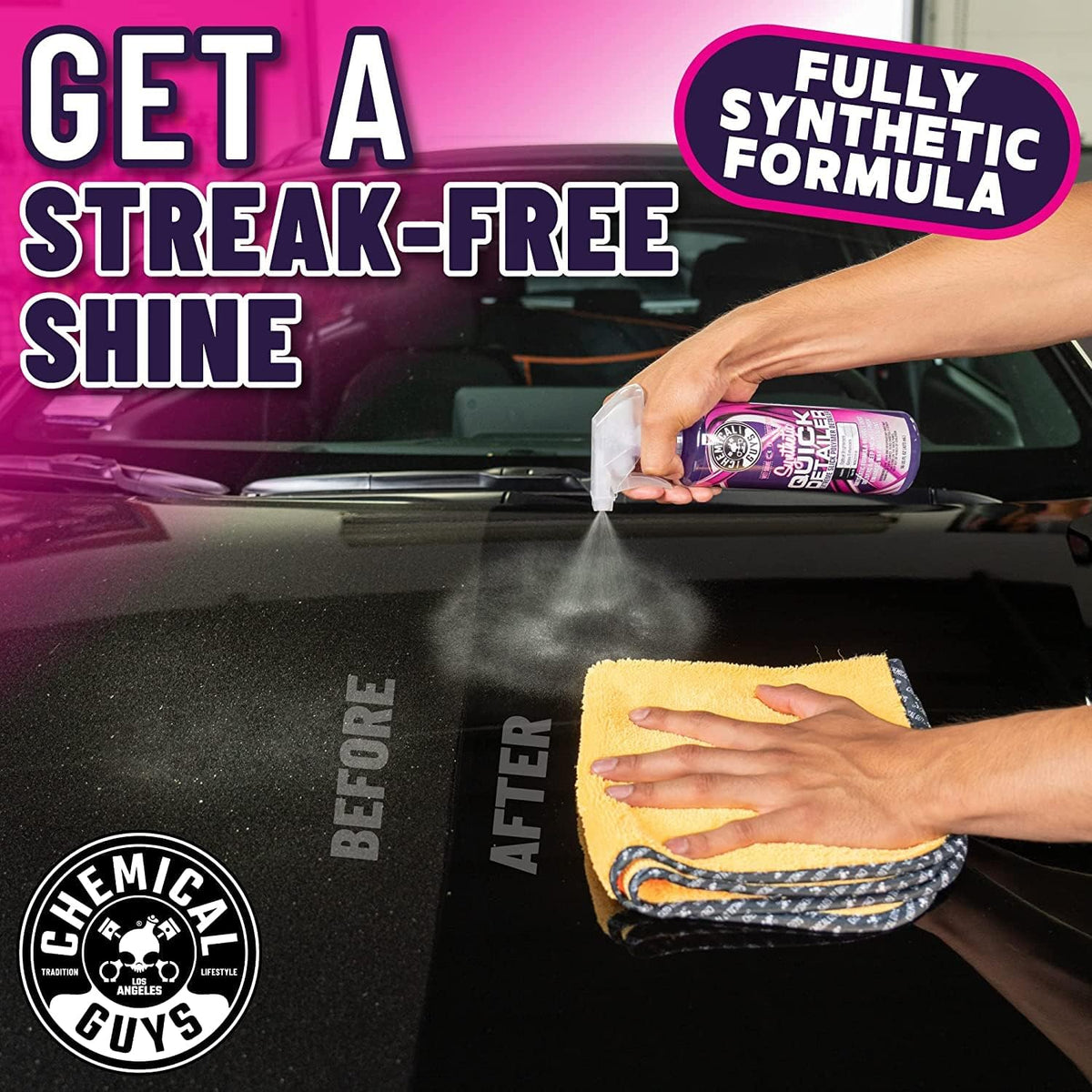 Chemical Guys WAC2111602 Synthetic Quick Detailer, Extreme Slick Polymer Detailer, Great for Cars, Trucks, SUVs, Motorcycles, RVs & More, 16 fl oz (2 Pack)