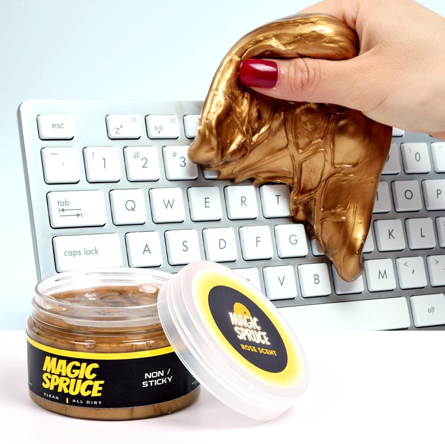 MAGIC SPRUCE Car Cleaning Gel, Reusable Auto Detailing Putty for Interior Dashboard Vents, Non-Toxic Dust Remover for Car Keys Keyboard PC Laptop, Scented Cleaning Products,Stocking Stuffers for men