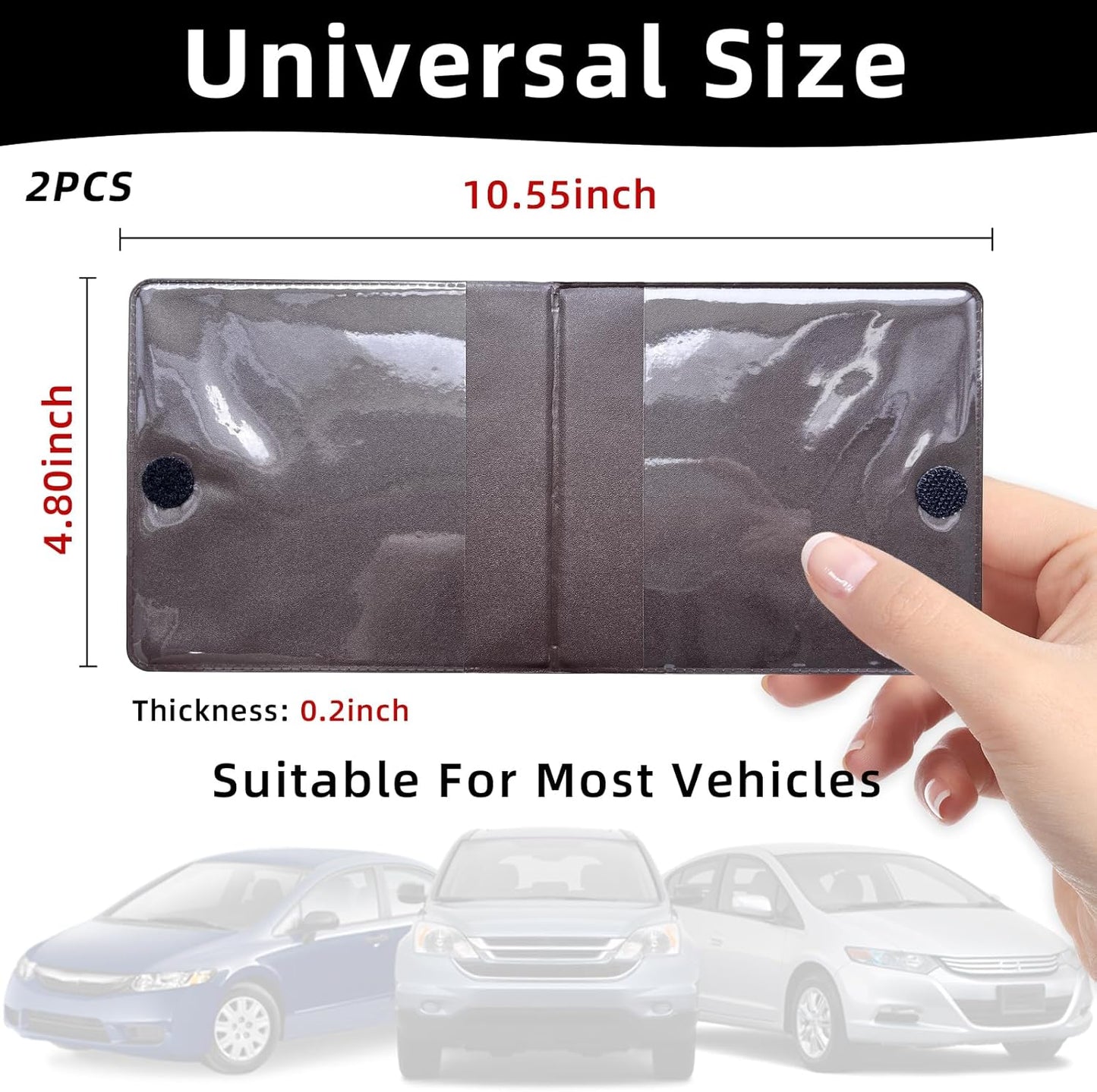 Ziciner Car Registration Insurance Holder, 2Pack Essential Auto Card Document Glove Box Organizer with Touch Fastener, Vehicle Interior Accessories Perfect for Most Car, Truck, SUV (Red/Small Car)