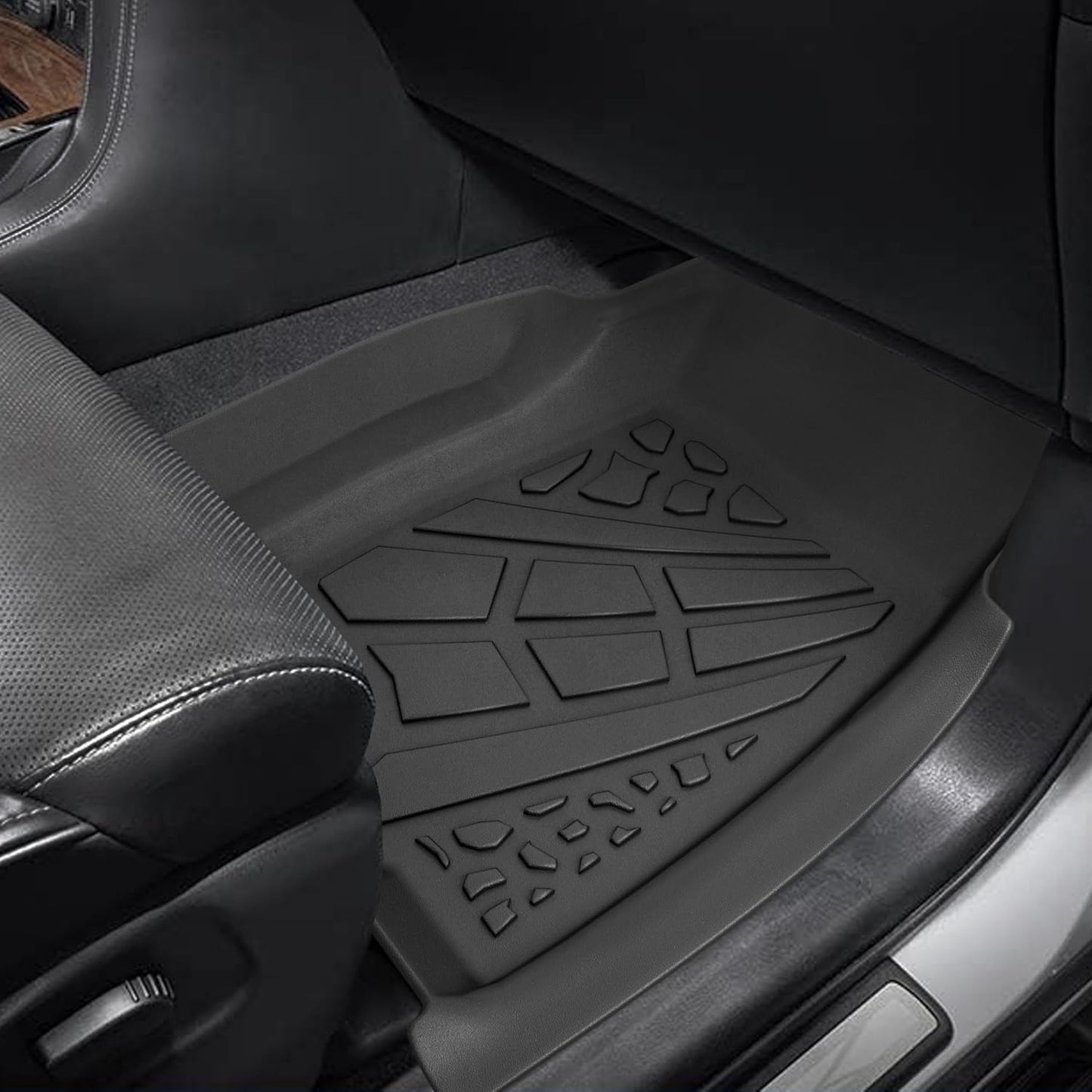 KARPAL Floor Mats for 2007-2013 Chevy Silverado & GMC Sierra 1500 Crew Cab / 2007-2014 2500/3500 HD(Footwell Coverage), All-Weather TPE Custom Fit Floor Liners Car Accessories
