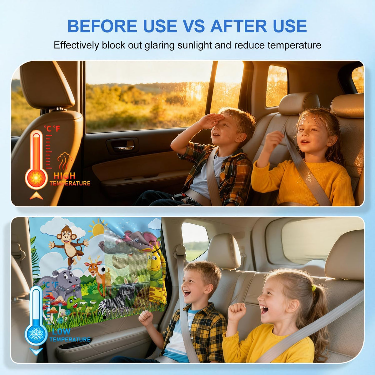Car Window Shades, [Upgraded] 8 Strong Magnets Magnetic Side Window Sun Shade [2 Pack] - Dual Layer UV Ray Protection Car Sunshade for Baby, Kids & Pets - Universal Fit for SUV, Sedan & Trucks