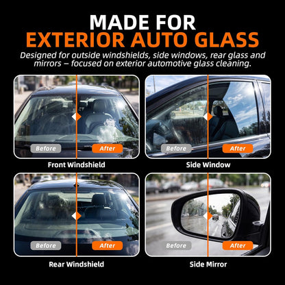 Windshield Glass Coating Kit, 100g Glass Prep Cleaner + 100ml Rain Repellent Spray, Hydrophobic Water Beading Protection, Removes Light Oil Film and Road Grime