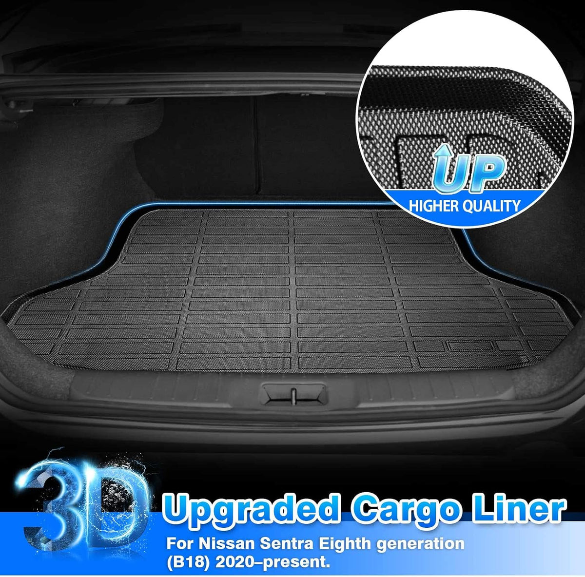 Rav4 Cargo Liner - Trunk Mat for Toyota RAV4 2019-2024 2025, All Weather Cargo Mat for rav4 Accessories, Heavy Duty (Fit for All Models)
