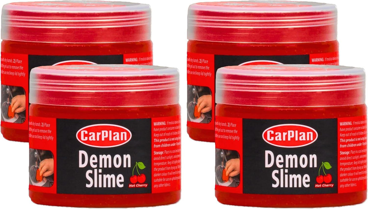 CarPlan Demon Slime 5.6 Oz - Car Interior Cleaner Gel | Putty Removes Dust & Dirt - for Detailing, Cleaning Vents, Cup Holders, Keyboards, Offices | Hot Cherry Scent