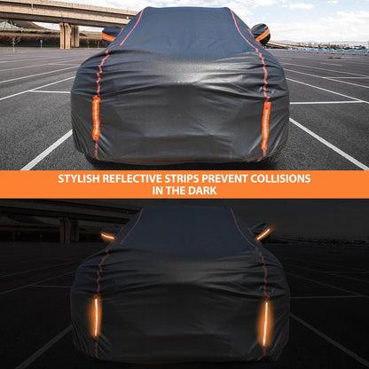6 Layers Car Cover Waterproof All Weather Car Cover Waterproof All Weather, Outdoor Full Exterior Cover Rain Sun UV Snowproof Protection with Zipper Cotton for SUV (185-190inch)