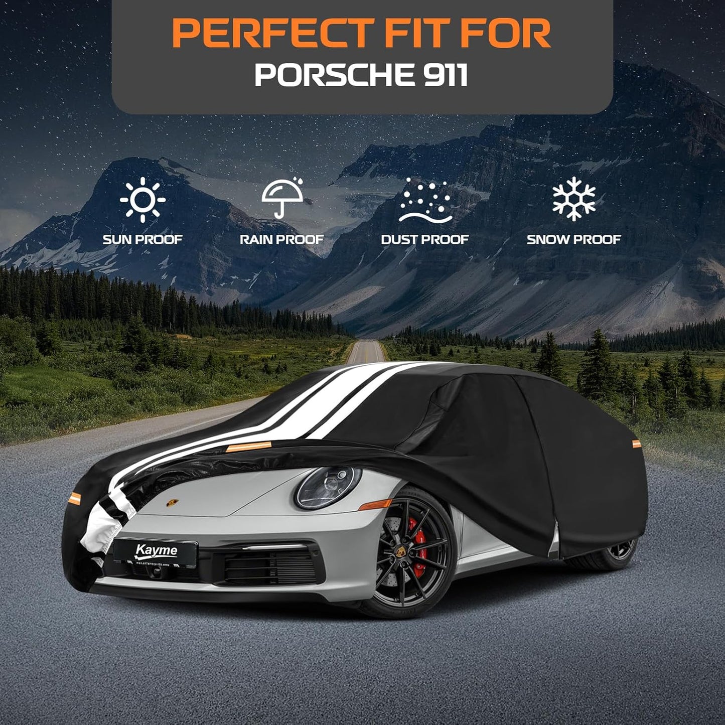 Kayme Heavy Duty Car Cover Custom Fit for BMW 3 Series 320i 325i 328i 330i 335i (1982-2026), Outdoor Full Exterior Cover with Tape and Towel, Rain Snow Sun UV Protection. - Colors A