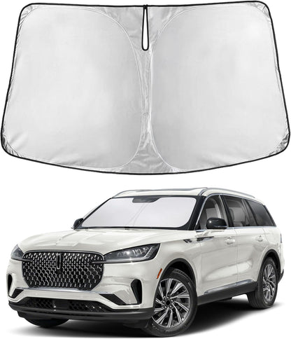 EcoNour Car Windshield Sun Shade | 2025 Upgraded Innovative No-Light-Pass Technology for Maximum Coverage | Foldable Sun Shade Keeps Your Vehicle Cool | Must-Have Car Accessories | Small (59" x 29") - Colors L