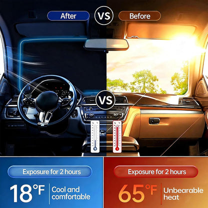 Window Shades for Car Windshield - Foldable Car Window Shades, 210T Reflective UV Block Sun Visor, Keep Vehicle Cool in Summer Heat, Universal Fit for Cars, SUVs and Trucks, Easy to Install & Store