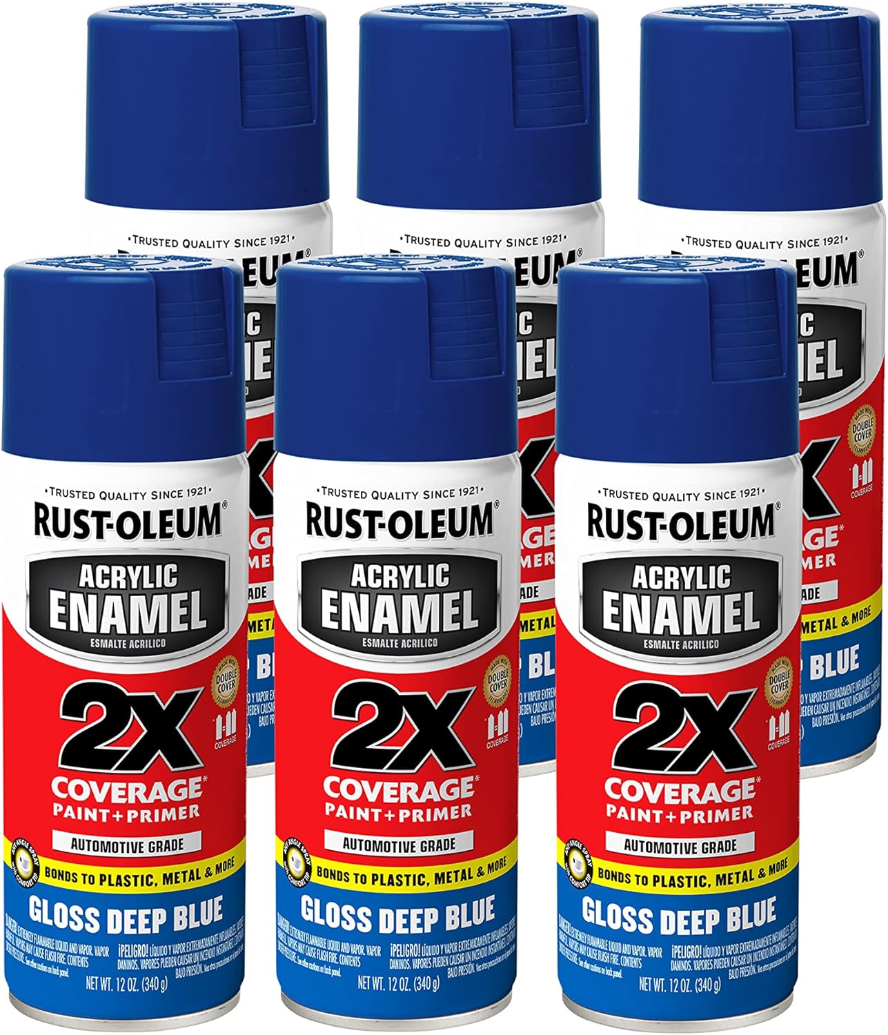 Rust-Oleum 271903 Acrylic Enamel 2X Spray Paint, 12 oz, Gloss Black, (Pack of 1)