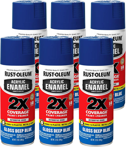 Rust-Oleum 271903 Acrylic Enamel 2X Spray Paint, 12 oz, Gloss Black, (Pack of 1)