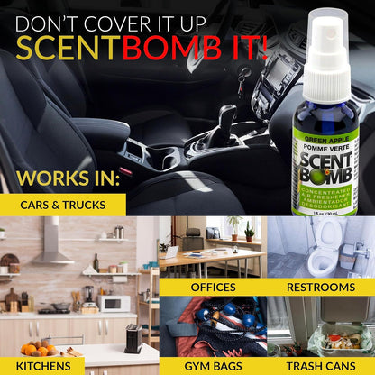 Scent Bomb Air Freshener Spray, Long-Lasting Odor Eliminator - Effective Deodorizer for Home & Car, Fresh Room Spray for Kitchen, Bathroom & Smell Neutralizer - 1 oz Pack of 4, Black Cherry Scent
