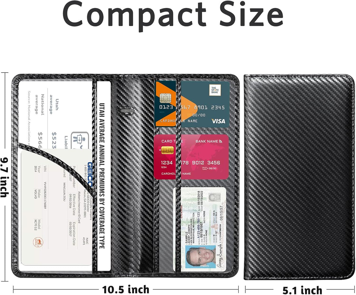CoBak Car Registration and Insurance Holder - Vehicle Glove Box Car Organizer,Auto Truck Comparment Accessories Case with Magnetic Closure for Driver License,Cards - Colors A