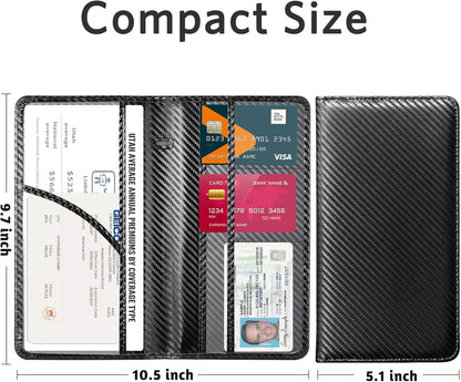 CoBak Car Registration and Insurance Holder - Vehicle Glove Box Car Organizer,Auto Truck Comparment Accessories Case with Magnetic Closure for Driver License,Cards - Colors A