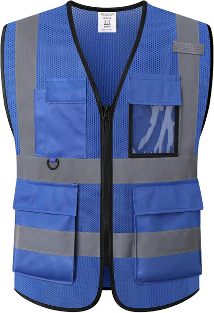 Safety Vest for Men Women Hi Vis Vest with Pockets Mesh High Visibility Vests Meets ANSI/ISEA Standards