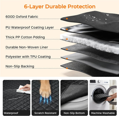 URPOWER Dog Car Seat Cover for Pets 100% Waterproof Seat Cover Hammock 600D Heavy Duty Scratch Proof Nonslip Durable Soft Back Seat Covers for Cars and SUVs