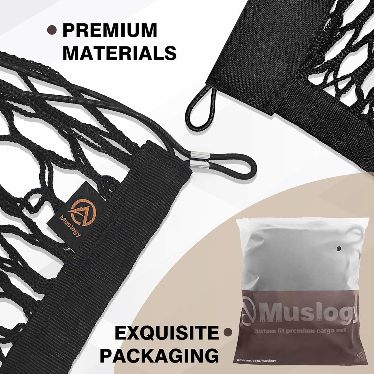 Muslogy Truck Bed Cargo Net Trunk Netting Compatible with 2023-2025 2026 Honda CR-V Accessories, Pickup Cargo Organizer SUV Sedan Storage Net w/Heavy Duty Carabiners - Colors A