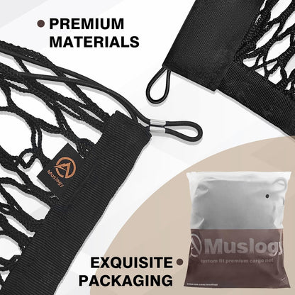 Muslogy Truck Bed Cargo Net Trunk Netting Compatible with 2023-2025 2026 Honda CR-V Accessories, Pickup Cargo Organizer SUV Sedan Storage Net w/Heavy Duty Carabiners - Colors A