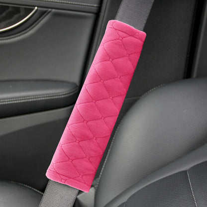 Amooca Soft Auto Seat Belt Cover Seatbelt Shoulder Pad 2 PCS for a More Comfortable Driving Compatible with All Cars and Backpack Black