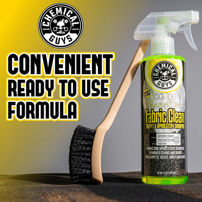 Chemical Guys Sprayable Citrus Fabric Clean Carpet & Upholstery Cleaner (Car Carpets, Seats & Floor Mats), 16 fl oz, Citrus Scent + Induro 7 Heavy Duty Nifty Interior Brush - HOL463