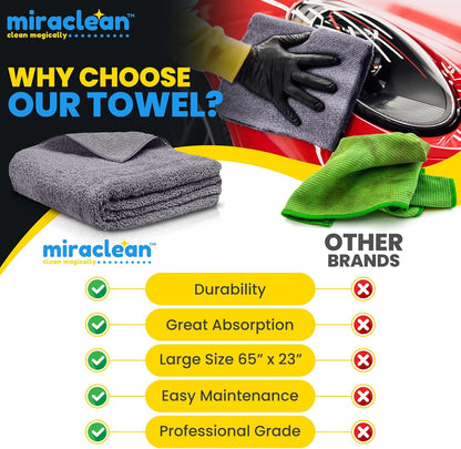 Microfiber Towels for Cars - 15.7" x 15.7" inches, Highly Absorbent Professional Grade Drying Towel Set for Superior Cleaning and Drying Performance - Car Drying & Kitchen Towel - Pack of 3