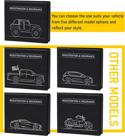 CANOPUS Car Registration and Insurance Holder, Car Document Holder, Vehicle Registration and Insurance Card Holder, Wallet for Auto, Trailer, Motorcycle, Truck, Vehicle Paperwork Organizer (2 Pack)