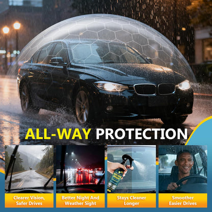 Glass Water Repellent Spray & Anti Fog Spray for Car Windshield, Long Lasting Waterproof & Fog-Free Coating for Clear Vision – Easy Application for All Glass Surfaces- Pack of 2
