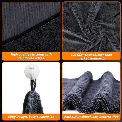 6PCS Microfiber Towels for Cars 36x25 Inch Microfiber Cleaning Cloths Bulk Soft Car Detailng Towel Cloths 450 GSM Detailing Buffing Quick Drying Towel Polishing Waxing Auto Detailing Towel Cloth