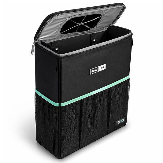 RoadBin™ Car Trash Can – Slim 4" 2.5 Gallon Space-Saving Design, Stays Upright, Leakproof & Odor-Proof Car Garbage Can for Clean, Clutter-Free Cars, Trucks & SUVs