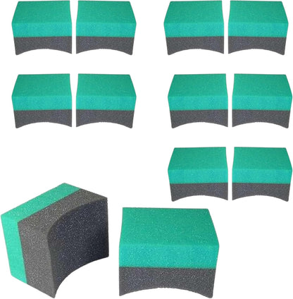Hi-Tech Tire Dressing Applicator 12 Pack - Durable and Reusable, Contoured Tire Shine and Dressing Sponge for Your Car's Wheels
