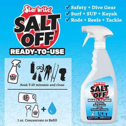 STAR BRITE Salt Off Concentrate - Ultimate Salt Remover Wash & Marine Engine Flush for Boats, Vehicles, Trailers, and More - 128 OZ Gallon (093900N)