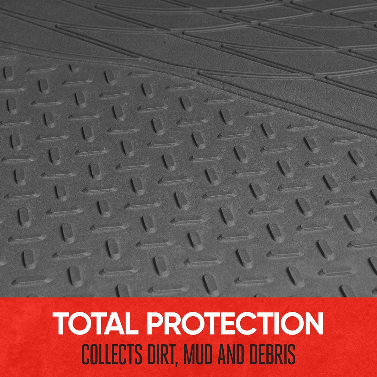 Motor Trend FlexTough Gray SUV Cargo Liner & Car Trunk Mat - Universal Trim-to-Fit All Weather Cargo Mats for Back of SUV - SUV Trunk Mat & Trunk Liner Floor Mat Cargo Cover - Trunk Cover