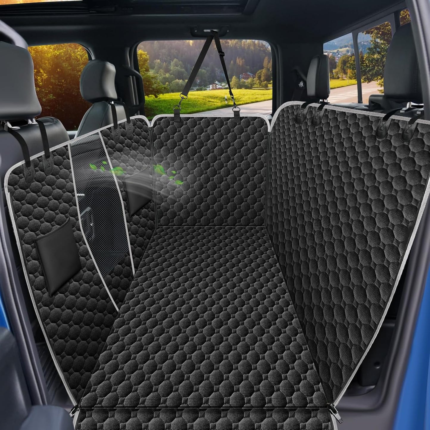 Mancro Dog Car Seat Cover for Back Seat, 2026 Upgraded 600D Heavy Duty Waterproof & Scratch-Resistant Dog Hammock for Car, Back Seat Pet Cover for Dogs with Sedan, Trucks and SUVs, Standard, Black