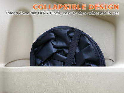 Ginsco 4 Gallons New Leakproof Car Trash Can, Large Trash Can Pop-up Collapsible Hanging Car Trash Bin, Waterproof PEVA Liner Open-Top Garbage Can for Cars Home Office Camping