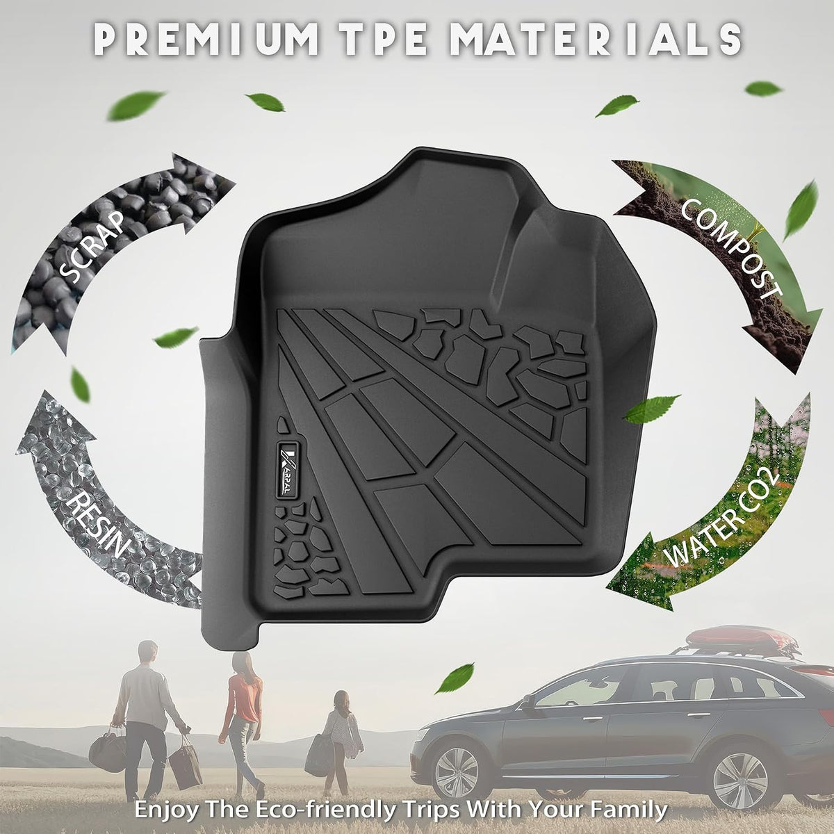KARPAL Floor Mats for 2007-2013 Chevy Silverado & GMC Sierra 1500 Crew Cab / 2007-2014 2500/3500 HD(Footwell Coverage), All-Weather TPE Custom Fit Floor Liners Car Accessories