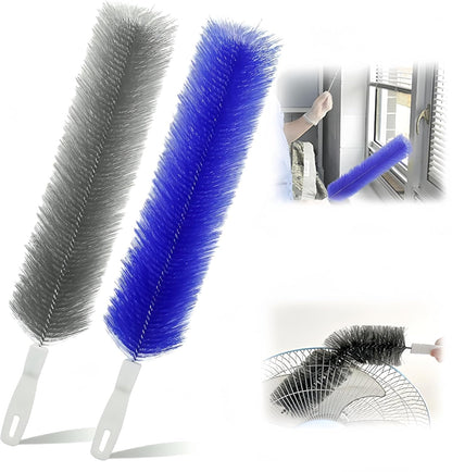 Bendable Microfiber Head, 2026 Fan Cleaner Brush Reusable Dust Remover Washable ldeal for Electric Fans Air Conditioning, Home Car Vents, Curtain (Mixed 2 Pcs)