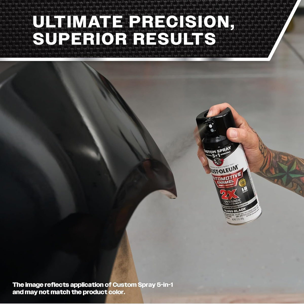 Rust-Oleum 2X Automotive Enamel Custom Spray 5-in-1 Spray Paint, 12 oz, Gloss Clear