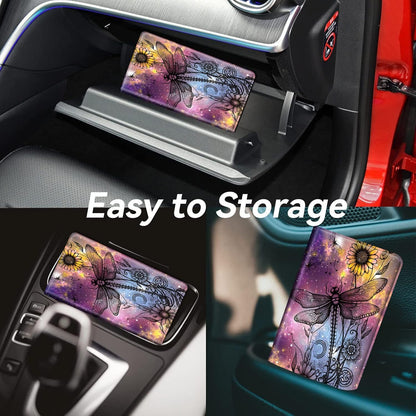Car Registration and Insurance Holder, Leather Car Glove Box Organizer, Cool Car Accessories for ID, Driver's License Cards & Essential Document, business cards, Men&Women, Retro Audio Cassette