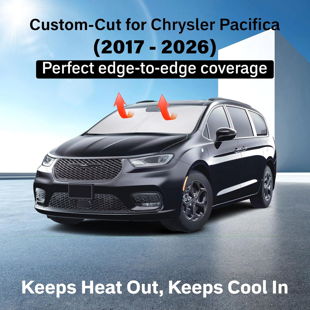 EcoNour Car Windshield Sun Shade | 2025 Upgraded Innovative No-Light-Pass Technology for Maximum Coverage | Foldable Sun Shade Keeps Your Vehicle Cool | Must-Have Car Accessories | Small (59" x 29") - Colors F
