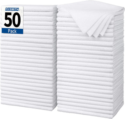 FIXSMITH Microfiber Cleaning Cloth - Pack of 50, Microfiber Towels for Cars 16 x 12 in, Highly Absorbent Cleaning Rags, Lint-Free, Streak-Free Cleaning Cloths for Car Kitchen Home Office