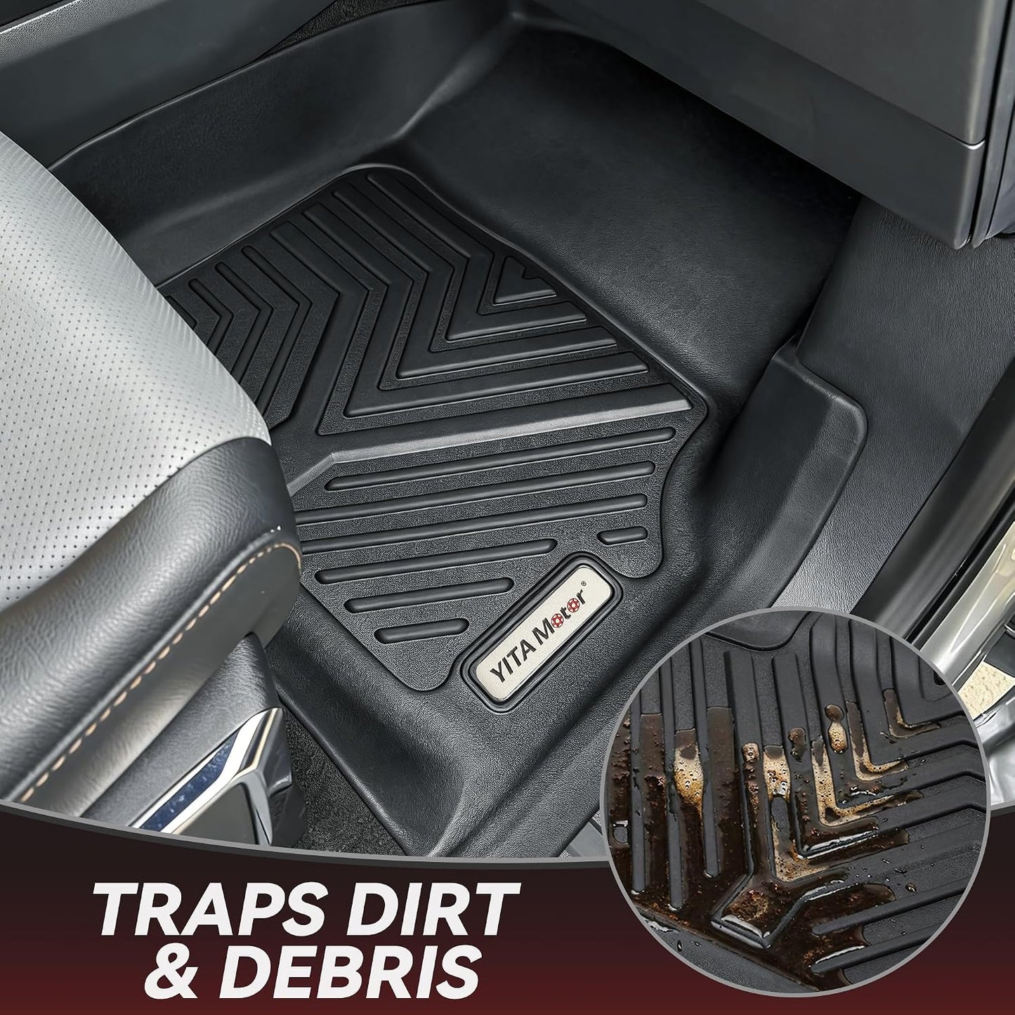 YITAMOTOR Floor Mats & Cargo Mat Fits for Subaru Crosstrek & Impreza 2026 2025 2024 (Non Crosstrek Hybrid), All Weather Protection TPE Waterproof Non-Slip Floor Liners 1st & 2nd Row Set Accessories