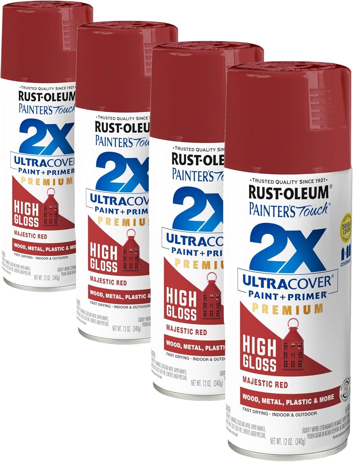 Rust-Oleum 334029 Painter's Touch 2X Ultra Cover Spray Paint, 12 oz, Gloss Clear - Colors D
