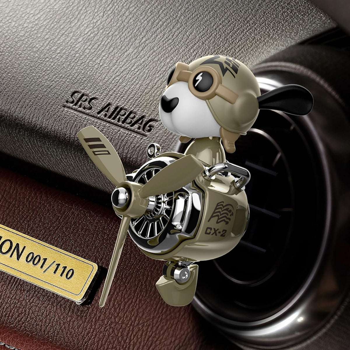 Pilot Car Air Freshener, Cute Dog Car Vent Clip Air Freshener Automotive Air Outlet Fan Diffuser, Automotive Interiors Vent Decoration (Shake Head Style - Dog)