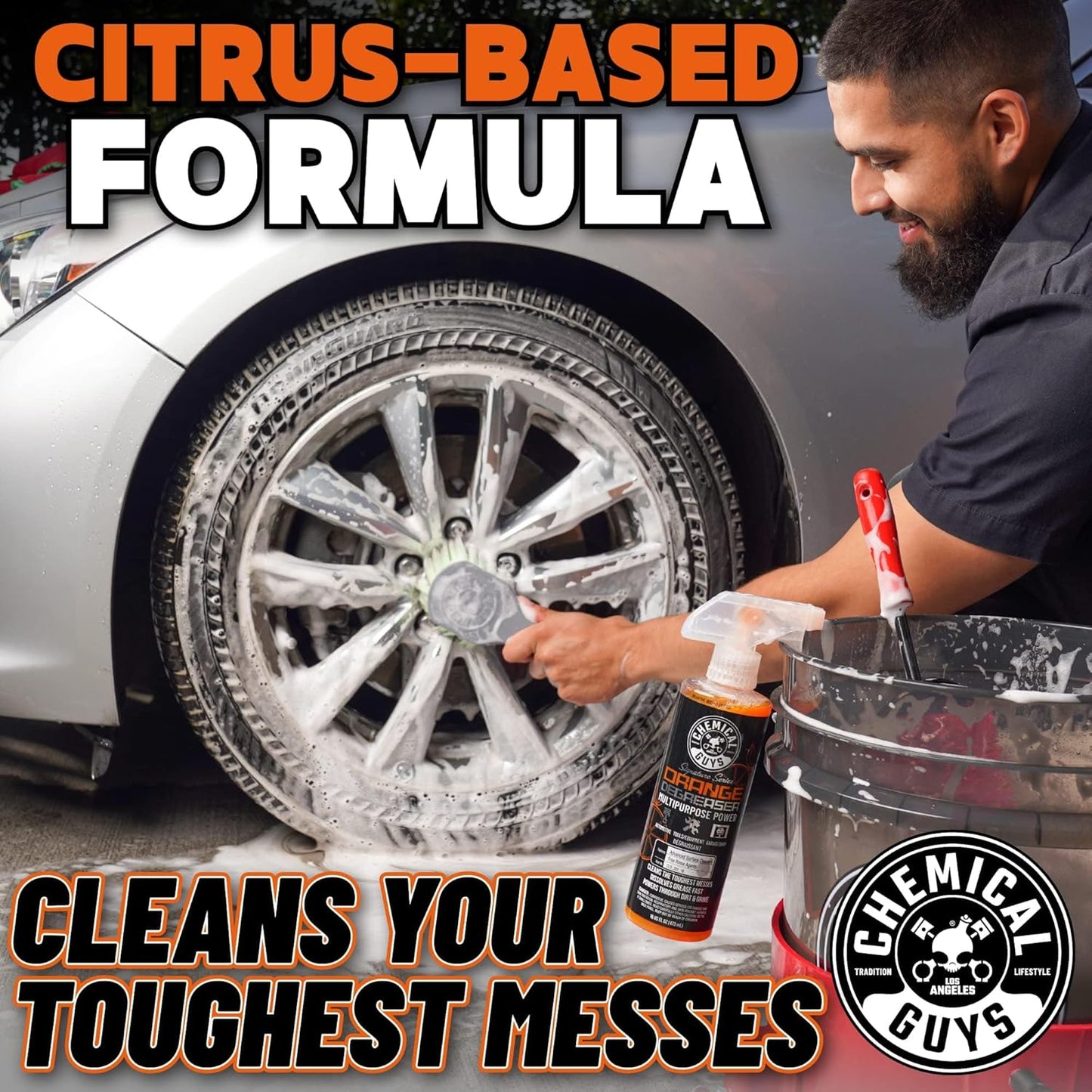 Chemical Guys Signature Series Orange Degreaser Spray - Heavy Duty All Purpose Cleaner for Engines, Tires, Undercarriages, Tools and More, Professional Strength, Breaks Down Grease, Oil & Grime, 16 oz