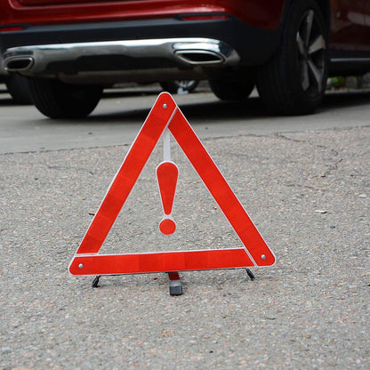 Triangle Reflector,Universal Foldable Emergency Car Truck Van Warning Triangle Signs Road Safety Reflective Exclamation Point Sign Triangle Warning Kit Tool with Carrying Case (1 Pack)