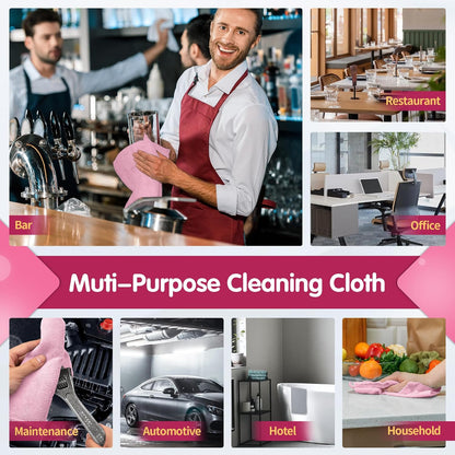 FIXSMITH Microfiber Cleaning Cloth - Pack of 50, Microfiber Towels for Cars 16 x 12 in, Highly Absorbent Cleaning Rags, Lint-Free, Streak-Free Cleaning Cloths for Car Kitchen Home Office