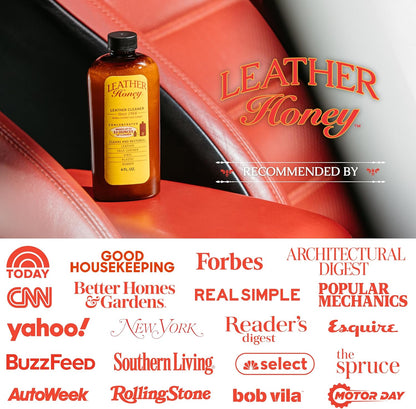 Leather Honey Leather Cleaner: Non-Toxic Leather Care Made in the USA Since 1968. Deep Cleans Leather, Faux & Vinyl - Couches, Car Seats, Purses, Tack, Shoes & Bags. Safe Any Colors & White Leather