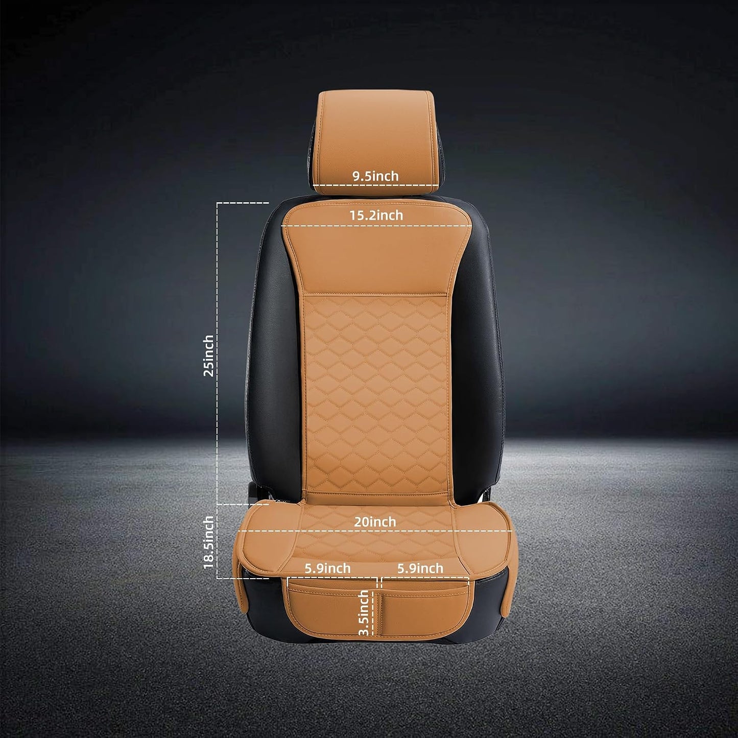 Elantrip 2PCs Front Car Seat Covers Leather Water Proof Seat Protector Universal fit for Most Cars SUVs and Trucks Black