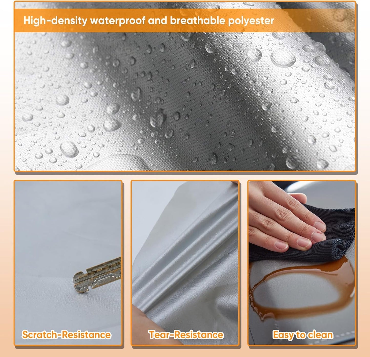 NEVERLAND Sedan Car Cover Waterproof Heavy Duty All Weather Protection Snow Anti-UV Windproof Outdoor Full Car Cover Fit for Automobiles BMW/Mercedes-Benz/Honda（for Car Size:183''L x 70''W x 59''H）