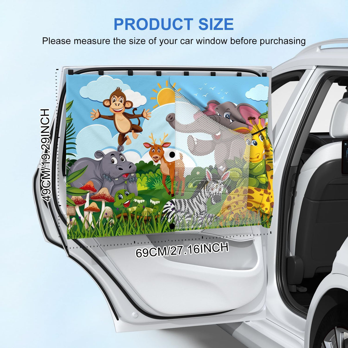 Car Window Shades, [Upgraded] 8 Strong Magnets Magnetic Side Window Sun Shade [2 Pack] - Dual Layer UV Ray Protection Car Sunshade for Baby, Kids & Pets - Universal Fit for SUV, Sedan & Trucks
